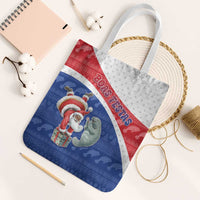 Cape Verde Christmas Tote Bag Black Santa Clause With The Manatee - Wonder Print Shop
