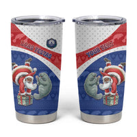 Personalized Cape Verde Christmas Tumbler Cup Black Santa Clause With The Manatee - Wonder Print Shop