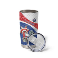 Personalized Cape Verde Christmas Tumbler Cup Black Santa Clause With The Manatee - Wonder Print Shop