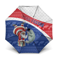 Cape Verde Christmas Umbrella Black Santa Clause With The Manatee - Wonder Print Shop
