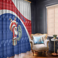 Cape Verde Christmas Window Curtain Black Santa Clause With The Manatee - Wonder Print Shop