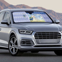 Ukraine Ded Moroz And Snegurochka Christmas Auto Sun Shade With Wool Effect Patterns - Wonder Print Shop