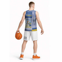 Ukraine Ded Moroz And Snegurochka Christmas Basketball Jersey With Wool Effect Patterns - Wonder Print Shop