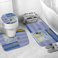 Ukraine Ded Moroz And Snegurochka Christmas Bathroom Set With Wool Effect Patterns - Wonder Print Shop