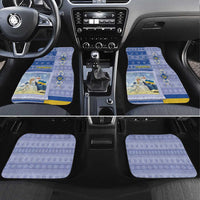 Ukraine Ded Moroz And Snegurochka Christmas Car Mats With Wool Effect Patterns - Wonder Print Shop