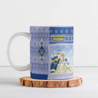 Ukraine Ded Moroz And Snegurochka Christmas Ceramic Mug With Wool Effect Patterns - Wonder Print Shop
