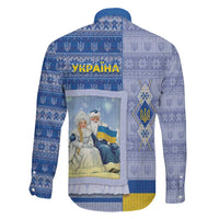 Ukraine Ded Moroz And Snegurochka Christmas Family Matching Puletasi and Hawaiian Shirt With Wool Effect Patterns - Wonder Print Shop