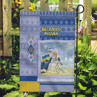 Ukraine Ded Moroz And Snegurochka Christmas Garden Flag With Wool Effect Patterns - Wonder Print Shop