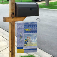 Ukraine Ded Moroz And Snegurochka Christmas Garden Flag With Wool Effect Patterns - Wonder Print Shop