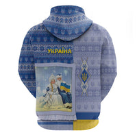 Ukraine Ded Moroz And Snegurochka Christmas Hoodie With Wool Effect Patterns - Wonder Print Shop