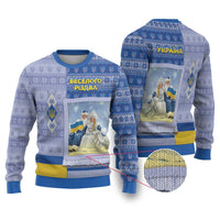 Ukraine Ded Moroz And Snegurochka Christmas Ugly Christmas Sweater With Wool Effect Patterns - Wonder Print Shop