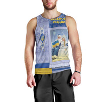 Ukraine Ded Moroz And Snegurochka Christmas Men Tank Top With Wool Effect Patterns - Wonder Print Shop