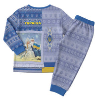 Ukraine Ded Moroz And Snegurochka Christmas Pajama Set With Wool Effect Patterns - Wonder Print Shop