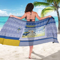 Ukraine Ded Moroz And Snegurochka Christmas Sarong With Wool Effect Patterns - Wonder Print Shop