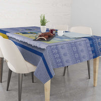 Ukraine Ded Moroz And Snegurochka Christmas Tablecloth With Wool Effect Patterns - Wonder Print Shop