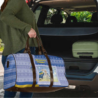 Ukraine Ded Moroz And Snegurochka Christmas Travel Bag With Wool Effect Patterns - Wonder Print Shop