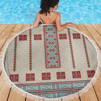 Lithuanian National Costume Beach Blanket Traditional Folk Pattern - Wonder Print Shop