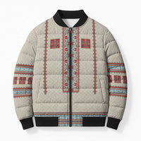 Lithuanian National Costume Bomber Puffer Jacket Traditional Folk Pattern - Wonder Print Shop