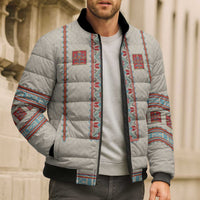 Lithuanian National Costume Bomber Puffer Jacket Traditional Folk Pattern - Wonder Print Shop