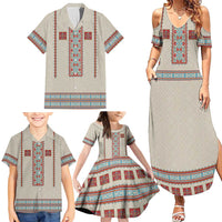 Lithuanian National Costume Family Matching Summer Maxi Dress and Hawaiian Shirt Traditional Folk Pattern - Wonder Print Shop