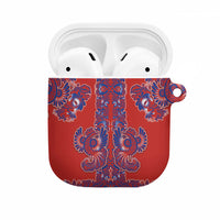 Red Russian National Costume AirPods Case Rooster Motifs Traditional Folk Pattern - Wonder Print Shop