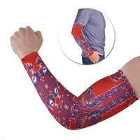 Red Russian National Costume Arm Sleeves Rooster Motifs Traditional Folk Pattern - Wonder Print Shop