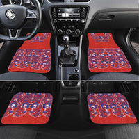 Red Russian National Costume Car Mats Rooster Motifs Traditional Folk Pattern - Wonder Print Shop