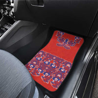 Red Russian National Costume Car Mats Rooster Motifs Traditional Folk Pattern - Wonder Print Shop