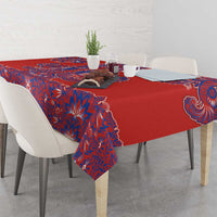Red Russian National Costume Tablecloth Rooster Motifs Traditional Folk Pattern - Wonder Print Shop