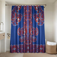 Blue Russian National Costume Bathroom Set Rooster Motifs Traditional Folk Pattern - Wonder Print Shop