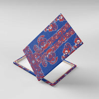 Blue Russian National Costume Canvas Wall Art Rooster Motifs Traditional Folk Pattern - Wonder Print Shop