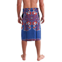 Blue Russian National Costume Lavalava Rooster Motifs Traditional Folk Pattern - Wonder Print Shop