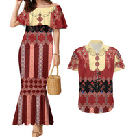 Portugal National Costume Couples Matching Mermaid Dress and Hawaiian Shirt Barcelos Rooster Patterns - Wonder Print Shop