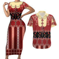 Portugal National Costume Couples Matching Short Sleeve Bodycon Dress and Hawaiian Shirt Barcelos Rooster Patterns - Wonder Print Shop