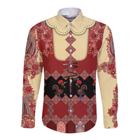 Portugal National Costume Long Sleeve Button Shirt Barcelos Rooster Patterns - Wonder Print Shop