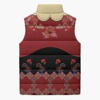 Portugal National Costume Sleeveless Puffer Jacket Barcelos Rooster Patterns - Wonder Print Shop