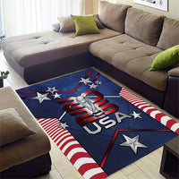United States Soccer Area Rug American Flag Stars Trophy