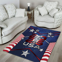 United States Soccer Area Rug American Flag Stars Trophy