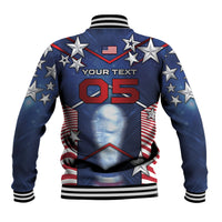 Custom United States Soccer Baseball Jacket American Flag Stars Trophy