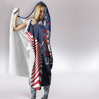 United States Soccer Hooded Blanket American Flag Stars Trophy