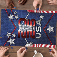 United States Soccer Puzzle American Flag Stars Trophy