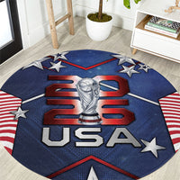 United States Soccer Round Carpet American Flag Stars Trophy