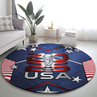United States Soccer Round Carpet American Flag Stars Trophy