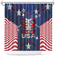 United States Soccer Shower Curtain American Flag Stars Trophy
