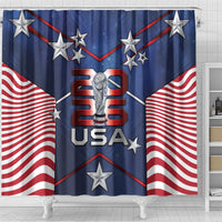 United States Soccer Shower Curtain American Flag Stars Trophy