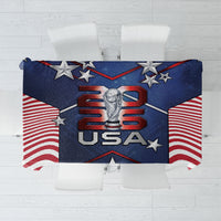 United States Soccer Tablecloth American Flag Stars Trophy