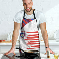 Paraguay Football Apron Stripes Typography With Nanduti Flower Patterns