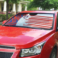 Paraguay Football Auto Sun Shade Stripes Typography With Nanduti Flower Patterns