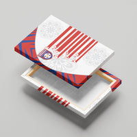Paraguay Football Canvas Wall Art Stripes Typography With Nanduti Flower Patterns