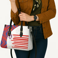 Paraguay Football Leather Bag Stripes Typography With Nanduti Flower Patterns